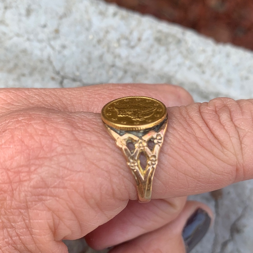 1852 Gold One Dollar Ring - Picture 3 of 6